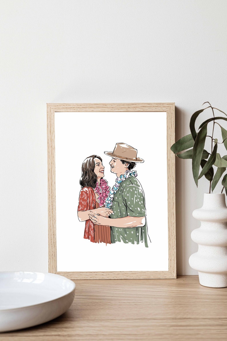 Custom Portrait Illustration, Wedding gift, Couple Portrait, Drawing From Photo, Best Friend gift, Line Drawing, Personalised Art Commission 