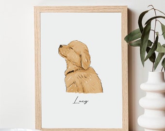 Custom Pet Portrait, Pet gift, Drawing from photo, Pet illustration, Personalized Gift, Dog Portrait