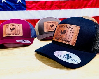 Custom Leather Patch Roundbill hats
