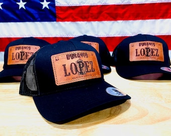 Custom Leather Patch Roundbill hats