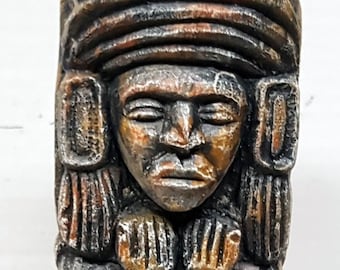 Aztec Totem,  9 in. (23 cm), Mayan/Aztec Totem, Artistic Mexican Statue, Aztec Artifacts, Mexican Statue, Stone Totem, AvtechStoneGallery