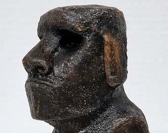 Rapa Nui Moai Statue, 6 in. (15 cm), Easter Island,  Moai Massive Megalith, Rapanui Statues  by Rapa Nui Natives AvtechStoneGallery