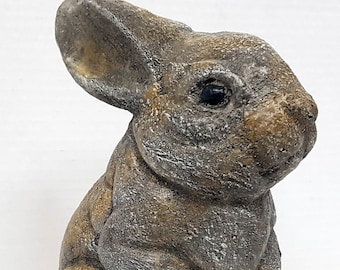 Rabbit Statue, 6.5 in (17 cm), Concrete Bunny, Concrete Rabbit Statue,  Garden Ornament, Cast Stone Sculpture, AvtechStoneGallery