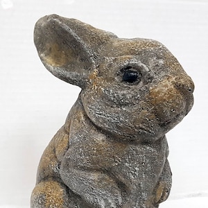 Rabbit Statue, 6.5 in (17 cm), Concrete Bunny, Concrete Rabbit Statue,  Garden Ornament, Cast Stone Sculpture, AvtechStoneGallery