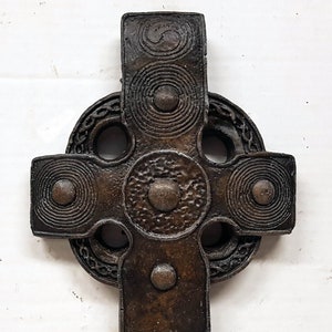 Celtic Cross, 12 in. (30 cm), Concrete Cross, Five Point Celtic Cross, Celtic Crosses, Celtic Stone Art, Avtechstonegallery