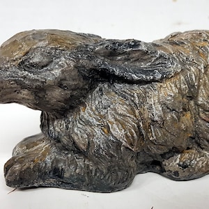 Rabbit Statue, 6.3 in (16 cm), Concrete Bunny, Concrete Rabbit Statue,  Garden Ornament, Cast Stone Sculpture, AvtechStoneGallery