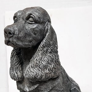 English Cocker Spaniel, Concrete Spaniel, 11.5 in(29cm), Concrete Statue, Concrete Dog, Garden Statue, Animal Statuary, Avtechstonegallery