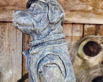 Biker Dog, German Shepard, Concrete Shepard, 11 inch,  Concrete Dog, , Shepard Memorial, Garden Dog, Garden Critters,  Shepard Statue