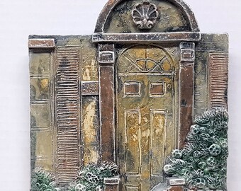 Fairy Gate, 8 in. (20 cm), Stone Art, Garden Fairy Door, Cast stone Wall Art, Avtechstonegallery