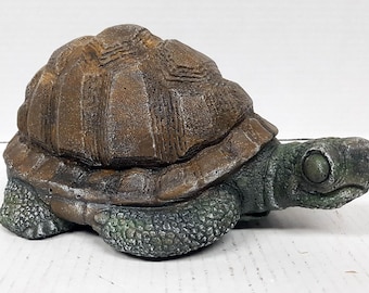 Concrete Turtle, Funky Turtle, Garden Turtle, 9.5 in. (24 cm), Concrete Ornament, Coloured Concrete Critters, AvtechStoneGallery