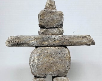 Inuksuk 13 in.(33cm), Concrete Inukshuk, Inuit Art, Stone Sculpture, Stone Marker,  Inunnguaq Marker, Artic Navigation,  AvtechstoneGallery