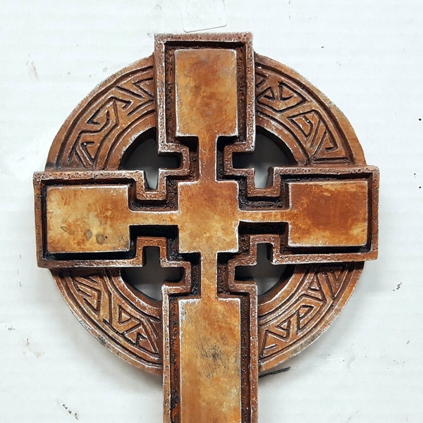 St. Andrews Cross, 7 inch (18 cm), Hydrostone Cross, Celtic Crosses, Celtic Stone Art, Avtechstonegallery