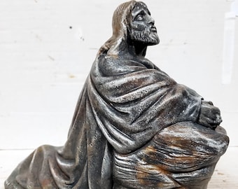 Praying Jesus, Concrete Jesus, 10 in.(25cm), Jesus of Nazareth, Jesus Christ, Figure of Christianity, The Messiah, The Christ