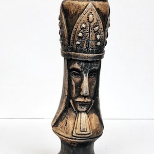 King Chess Piece Candle Holder 9 in. Medieval Stone Decor, Wall Decor, Gothic Art, AvtechStoneGallery