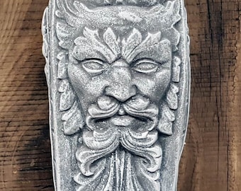 Greenman Sconce, 12.5 in. (32 cm), Wall Decor, Gothicr StoneArt, Windgod Stoneface, Wall Bracket, Wall Sconce, AvtechStoneGallery