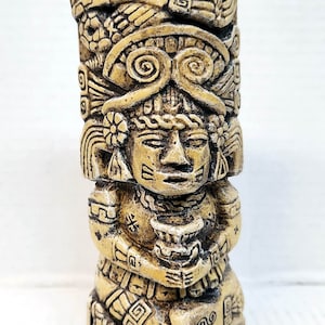 Totem aztèque, 7 po, Statue mexicaine artistique, Artefacts aztèques, Totem maya, aztèque vintage, Statue mexicaine, Totem de pierre, AvtechStoneGallery