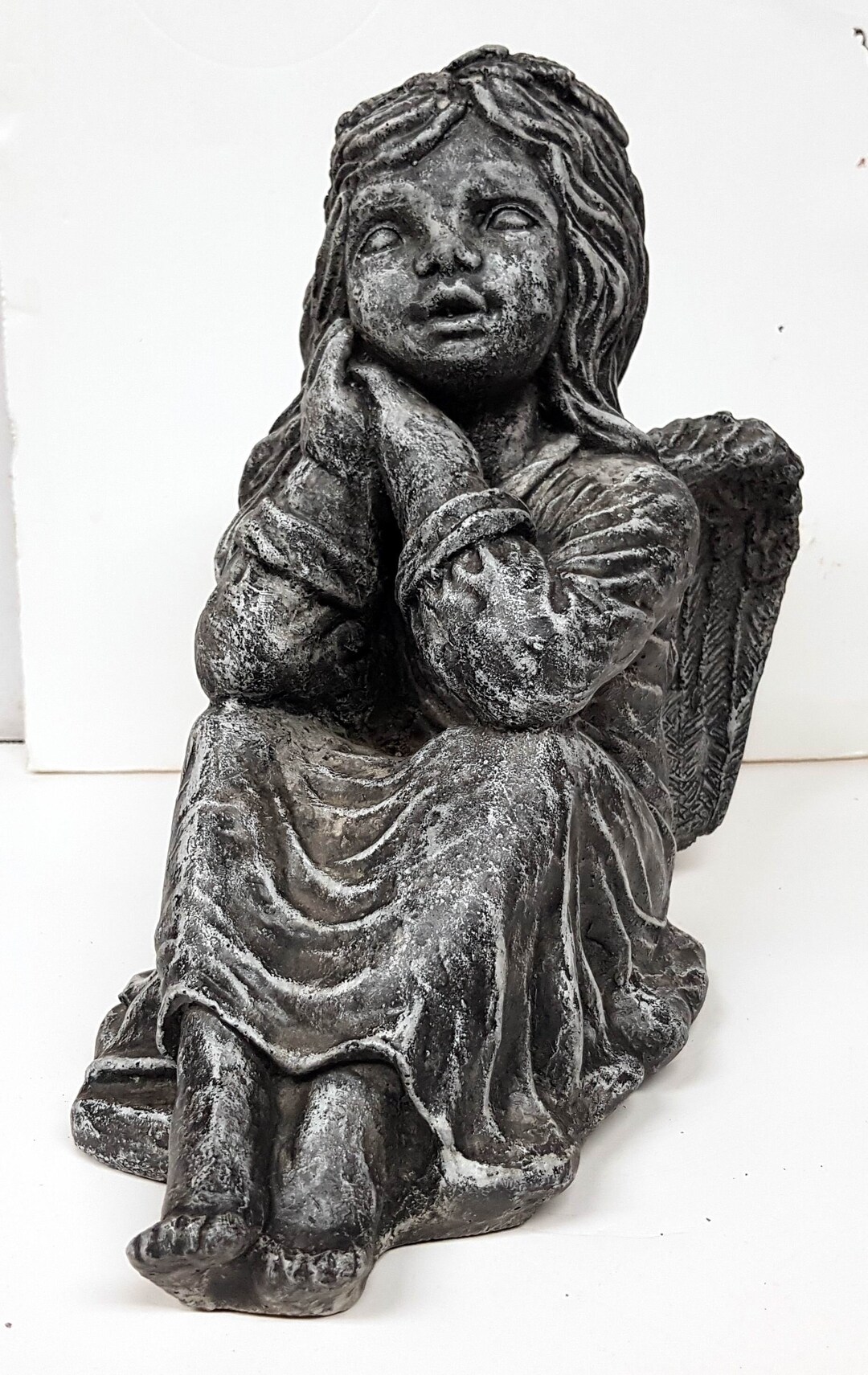 Concrete Angel 10 In25cm Garden Angel Angel Statue Etsy