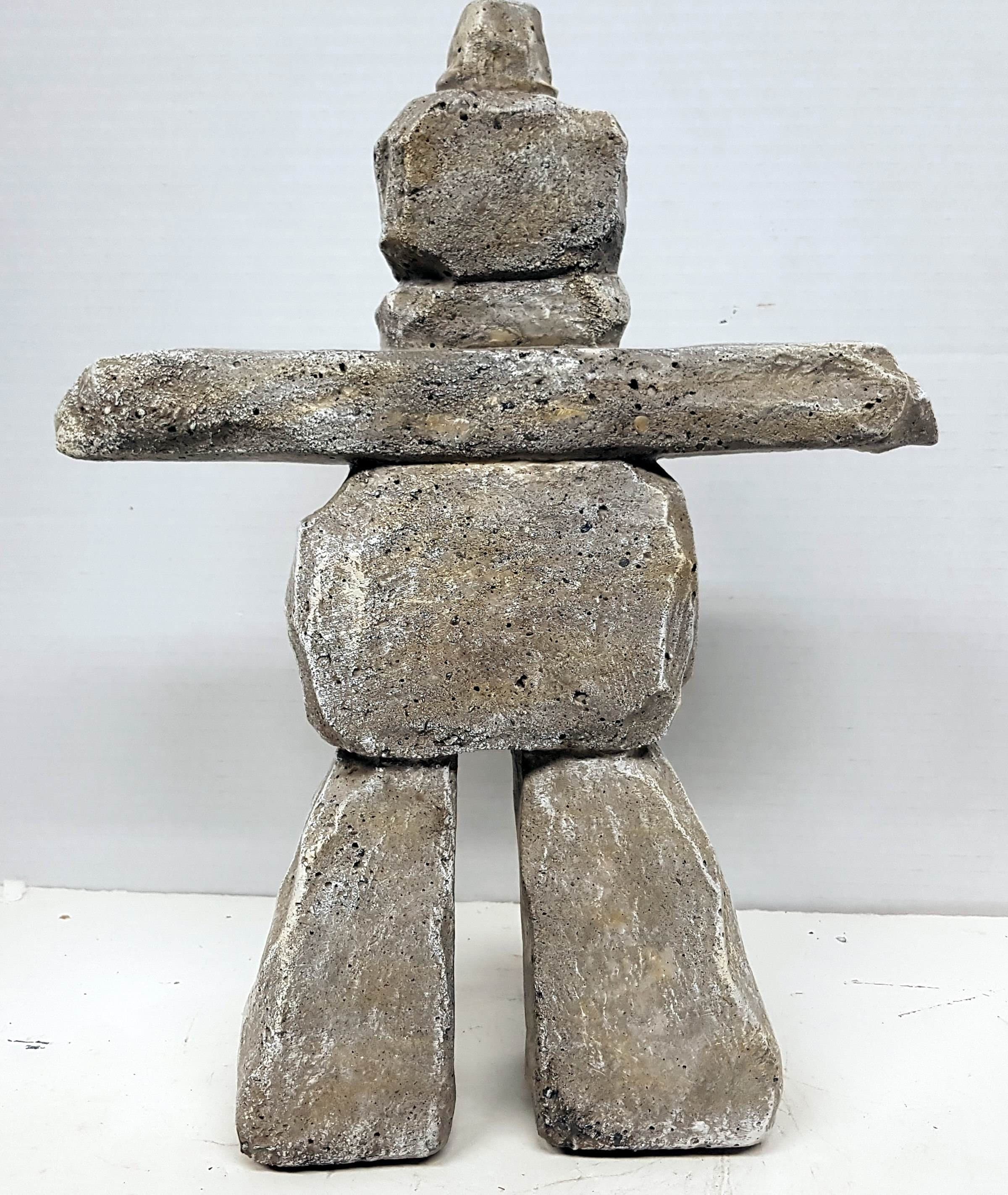 Inuksuk 13 In.(33cm), Concrete Inukshuk, Inuit Art, Stone