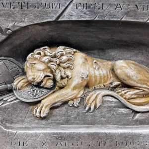 Lion of Lucerne, 9.7 in. 25 cm, The Lion Monument, Lucerne Monument, Switzerland Lion, Swiss Guard Monument, AvtechStoneGallery image 8