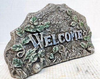 Welcome Stone, Garden Welcome, Concrete Welcome Stone, Garden Welcome, Garden Entrance Stone, House Welcome Stone, Welcome Gift