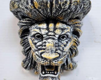 Lion Head Shelf, Lion Head, Lion Wall Hanger, Lion Sconce, Lion Head Sconce, Lion Gift, Lion Ornament