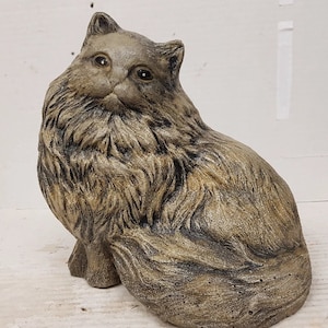 Cat Statue, 8 in. (20cm), Concrete Cat, Concrete Garden Cat, Concrete Cat Ornament, Gift for Him, Gift for Her, Ready to Ship