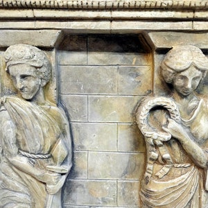 Roman Art, Figures at Wall, Roman-Greco Art, Ancient Art, Greek Art, Garden Art, Antique Wall Relief