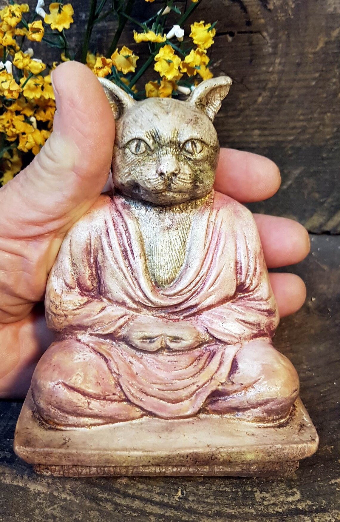 Cat Buddha 5 in. 13 cm Meditation Buddha Cat Sculpture Etsy