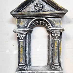 Roman Portico 12 in. (30 cm) Greco-Roman 3D Stone Sculpture Art Greek Wall Decor Ancient Architecture Avtechstonegallery