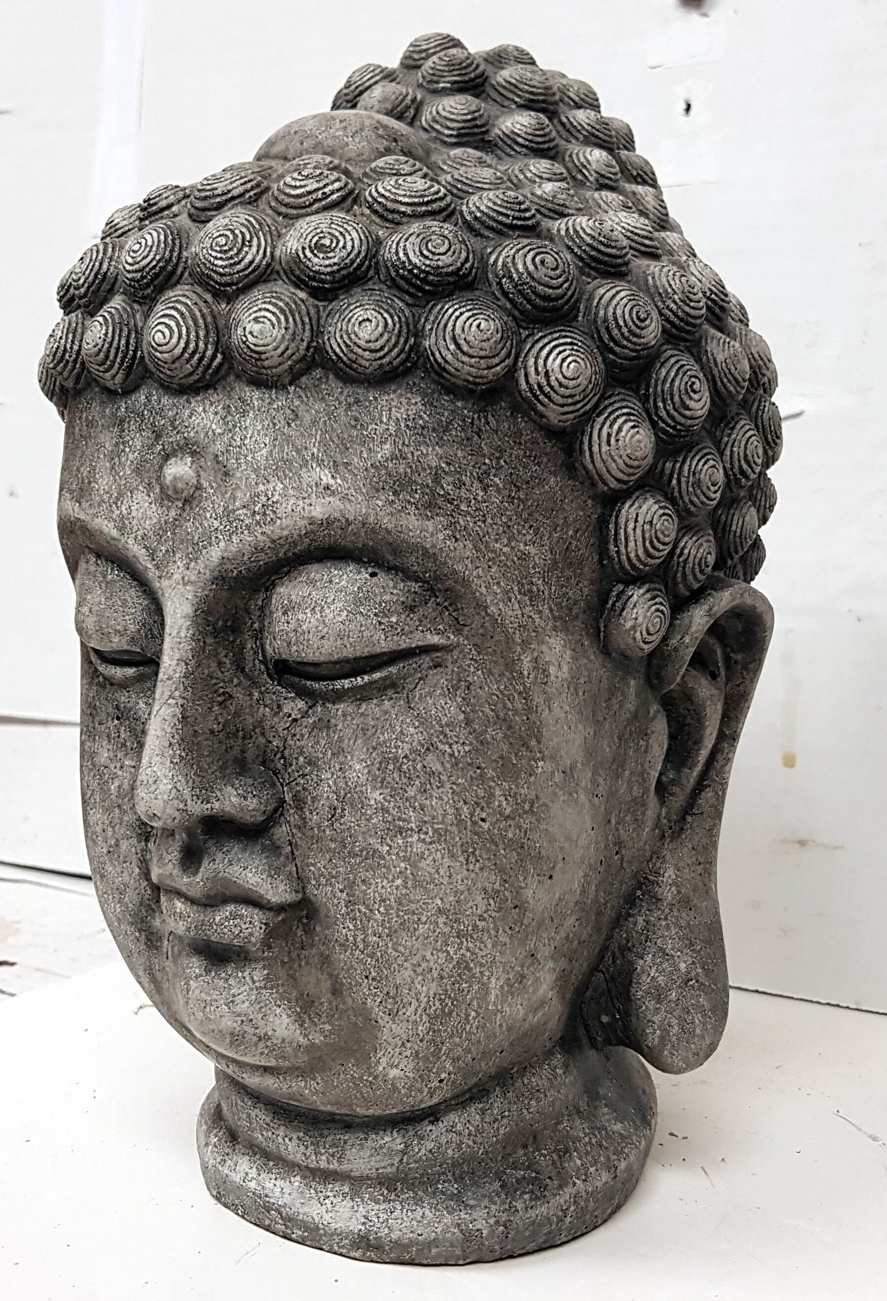 仏頭、9 インチ (23 cm)、コンクリート製仏像、ゴータマ・シッダールタ