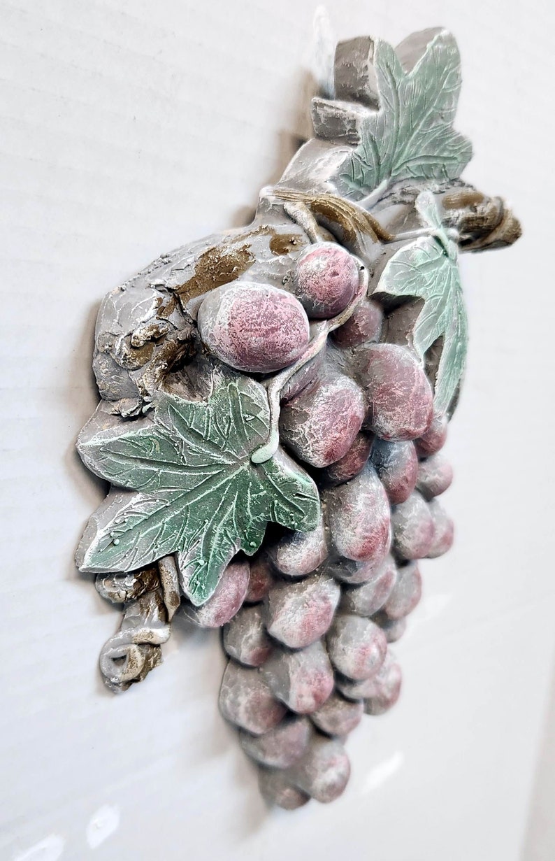 Grapes 3D Wall Sculpture, 10 In, Grape Art, Wine Cellar Art, Grape Wall ...