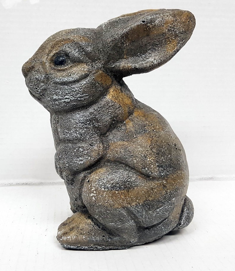 Rabbit Statue, 6.5 in (17 Cm), Concrete Bunny, Concrete Rabbit Statue ...