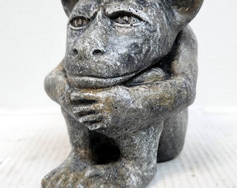 Concrete Gargoyle, 6 in., Cast Stone Gargoyle, Grotesque, Cast Gargoyle Statue , Medieval Gothic, Medieval, Little Dedo, AvtechStoneGallery