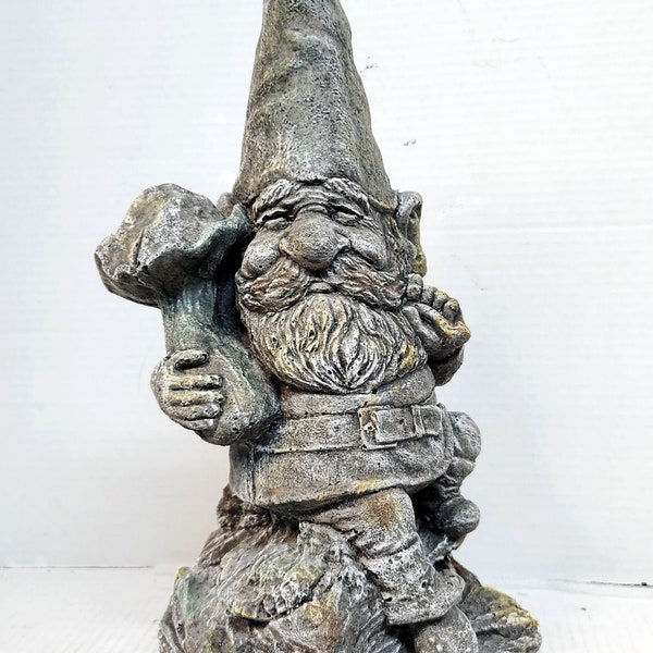 Nain en béton, 45 cm, nain sur champignon, nain de jardin, statue de jardin, lutin nain, mythologie médiévale, lutin, nain de voyage