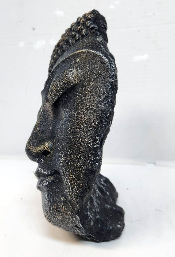 仏頭3D、9.5インチ（24cm）、コンクリート製仏像アート、仏顔