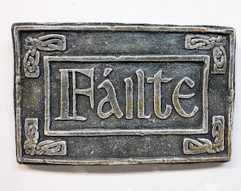 Failte Plaque, Concrete Welcome, 10in.(25cm), Irish Welcome Sign ...