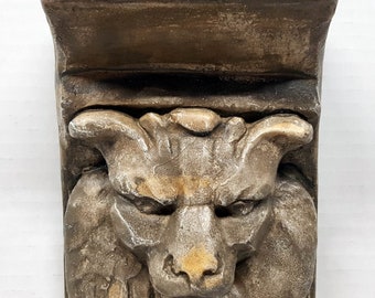 Dog Faced Griffin,  Griffin Shelf 6.5 in. (16 cm),  Gothic Medieval, Gargoyle Stone Sculpture, Griffin plaque AvtechStoneGallery