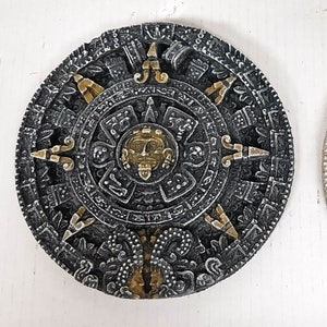 Aztec Calendar, 7 in. (18 cm), Ancient Civilizations, Meso-America Art, Tonalpohualli Calendar, Olmec Civilization Art, AvtechStoneGallery