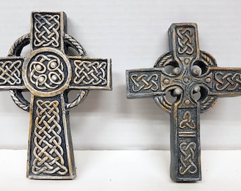 Combination 2 Celtic Crosses Large Bae 6.5 in and Small Bae 5.7 in. AvtechStoneGallery Free Ship Promotion.