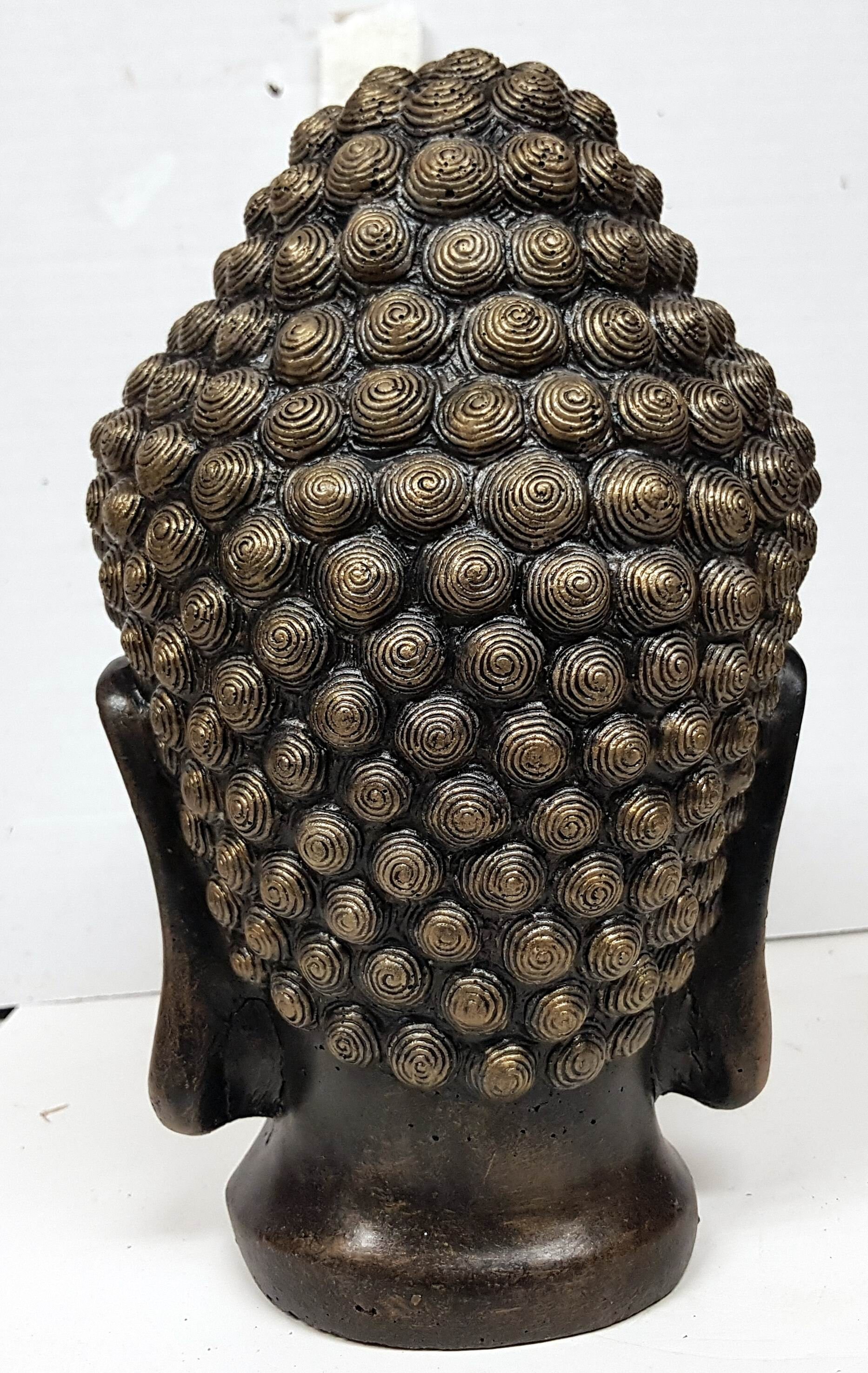 仏頭、9 インチ (23 cm)、コンクリート製仏像、ゴータマ・シッダールタ
