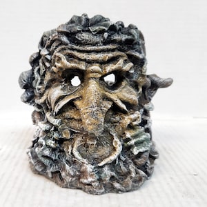 Greenman Pot, Concrete Pot, Votive Holder, Garden Planter, Tree Face Pot, Concrete Planter, Tree Face Votive, Tree Man Pot, Pot Holder