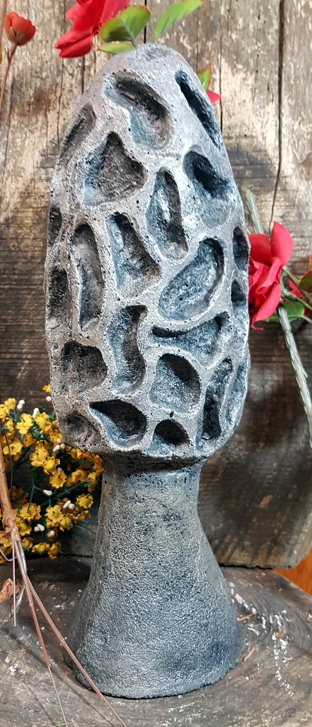 Concrete Morel Mushroom 13 in. 33 cm Cast Stone Statuary Etsy