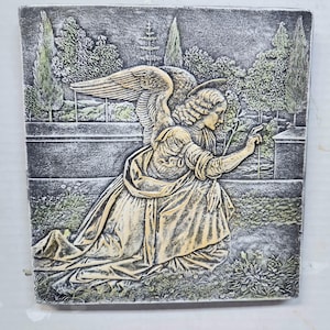Angel Plaque, 7.5 in., Angel in Nature, Natures Angel, Garden Angel, Garden Plaque, Art Collectibles, Art Sculpture, Art Objects