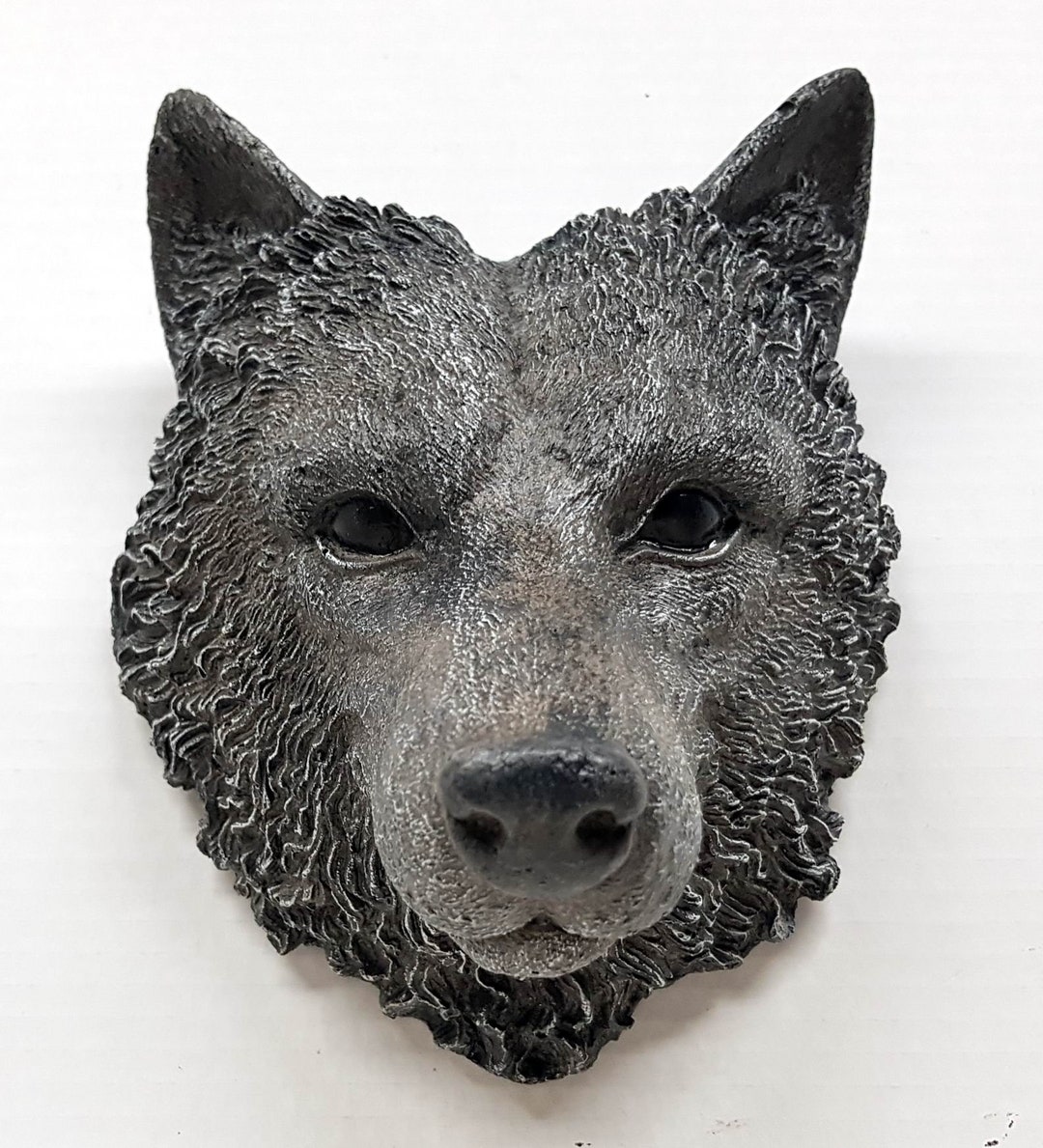 Concrete Wolf Face, 9in.22 Cm, Wolf Head, Grey Wolf, Wolf Wall Mount