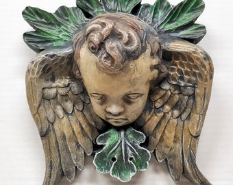 Cherub 3-D Art, 8 po (20 cm), Plaque d’ange, Plaque de chérubin, Art d’ange 3D, Cadeau chrétien, Avtechstonegallery