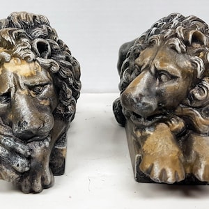 Löwen von Conova, Zweier-Set, 23 cm, Canova Löwen, Kunstskulpturen, Antonio Canova, AvtechStoneGallery