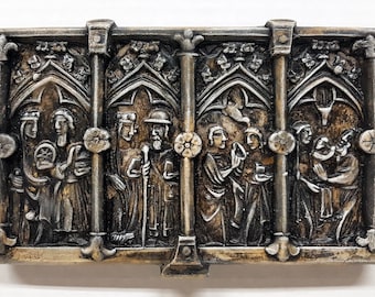 Medieval Box Lid, 6 in.(15cm), Middle Ages Art, Medieval Sculpture, Gothic Art, Avtchstonegallery