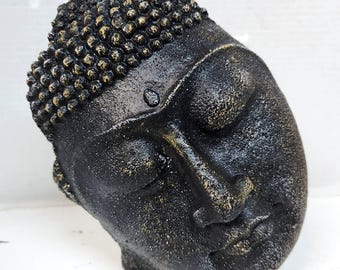 仏頭3D、9.5インチ（24cm）、コンクリート製仏像アート、仏顔
