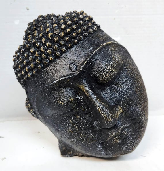 仏頭3D、9.5インチ（24cm）、コンクリート製仏像アート、仏顔