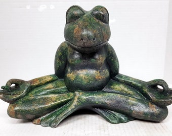 Yogi Frog, Concrete Frog, Concrete Yogi Frog, Meditation Frog, Frog in Meditation, Garden Meditation Frog, Animal-Lover Symbol